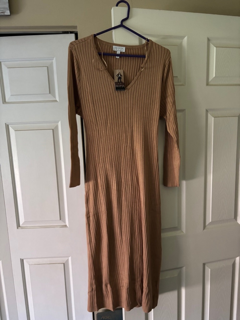 Tan knit dress